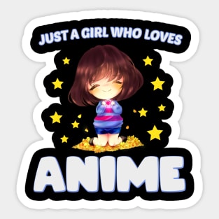 just a girl who loves anime - Chibi anime Sticker